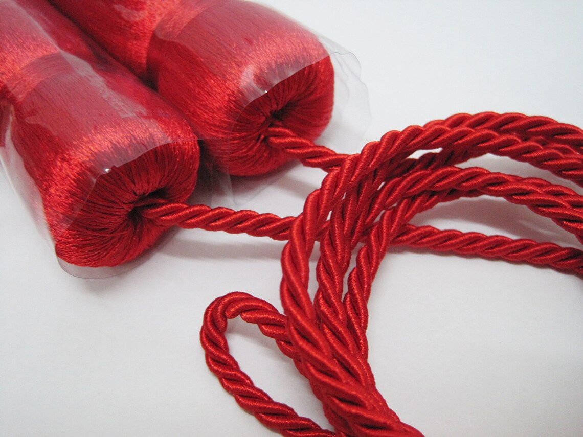1 pair Red Double Tassel on Cord Red Tassel Tassel on cord Etsy