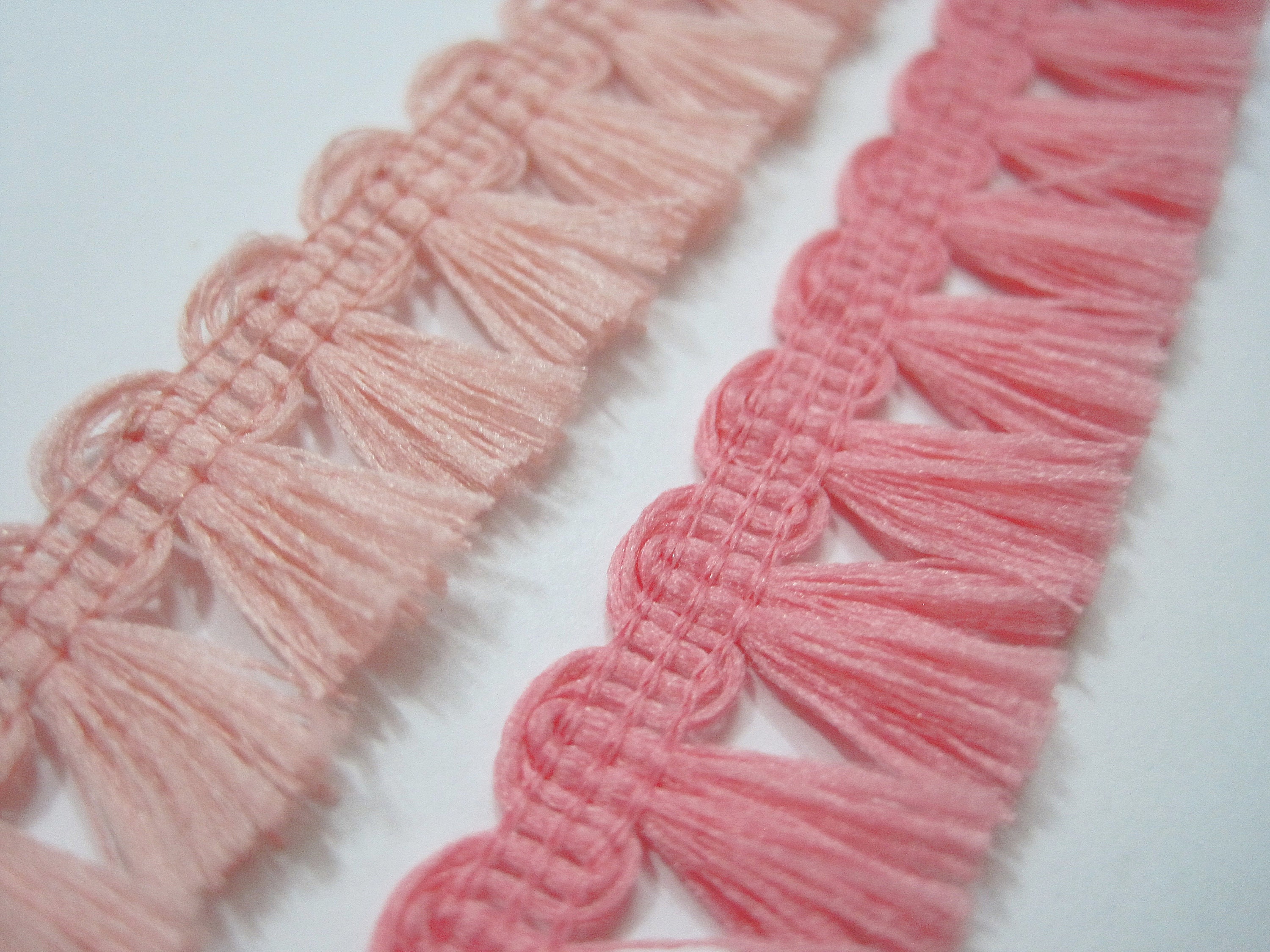 5 Yards Pink Mini Tassel Trim Matte Tassel trim Pink Trim Etsy