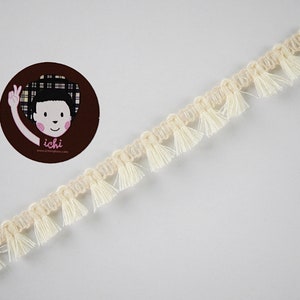 5 Yards Cream tassel with Vanilla trim, tassel fringe, cotton fringe, 2 tone fringe, cream tassel trim, vanilla tassel trim, ivory fringe