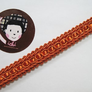 5 Yards 1/2&quot; Tangerine Gimp Braid Trim, Gimp Braid, Braided Gimp Trim, Scroll Braid Trim, Chinese Braided Trim, orange trim, orange lace