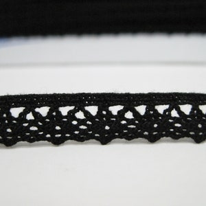 5 yards 3/8 Black Crochet Lace Trim, Lace Trim, Crochet Lace Trim, Cotton Lace Trim, Lace Trim Ribbon, Black Lace, Black trim, Black ribbon image 2