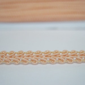 5 Yards 3/16&quot; Peach Pink Gimp Braided Trim, Gimp Braid, Braided Cord, Braided Gimp Trim, Scroll Braid Trim, Peach Pink trim, pink trim