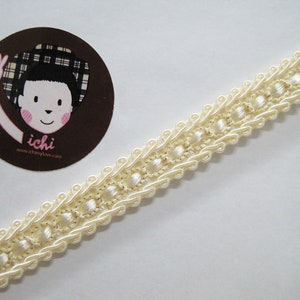 5 yardas 1/2" crema Gimp trenza ribete, trenza Gimp, ribete trenzado Gimp, ribete trenzado de desplazamiento, ribete trenzado chino, ribete de marfil, ribete de encaje crema