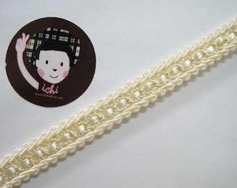 5 Yards 1/2" Cream Gimp Braid Trim, Gimp Braid, Braided Gimp Trim, Scroll Braid Trim, Chinese Braided Trim, ivory trim, cream lace trim