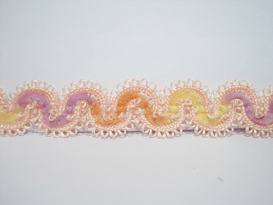 Peach Coloured Ric Rac 5 Yards Peach Pink Chenille Rick Rack Trim, Multicolored Ric Rac, Ric ...
