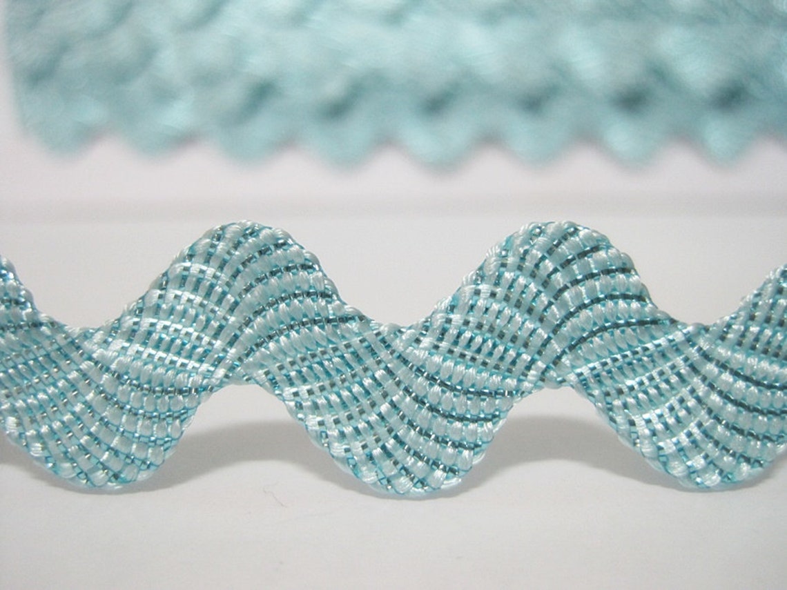 5 Yards Baby Blue Metallic Rick Rack Trim Blue Trim Ric Rac Etsy