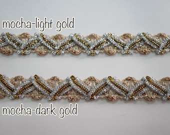 5 Meter 1/2 "Mokka-Gold Metallic Borte