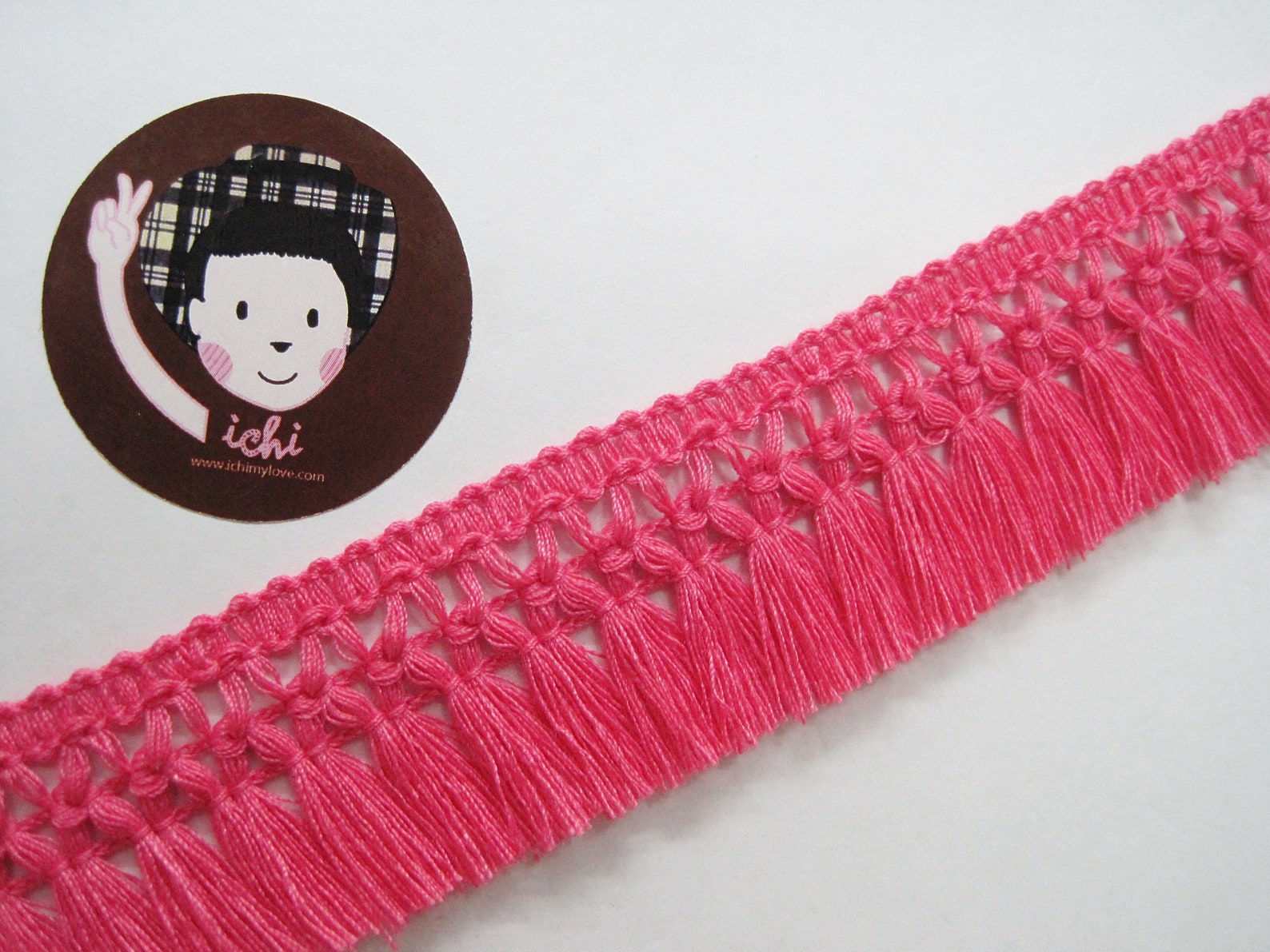 5 Yd 11/4 Shocking Pink Cotton Tassel Trim Pink Trim Etsy