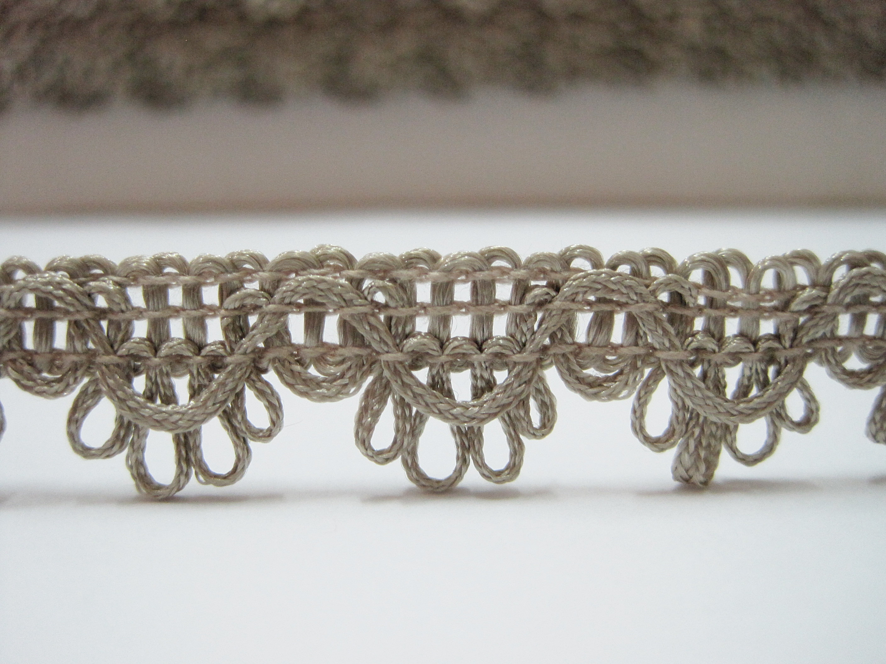 5 Yards Warm Gray Lace Trim, Gray Trim, Loop Trim, Wholesale Trim ...