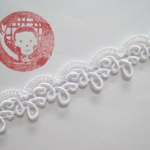 5 yardas 3/4" ribete trenzado, ribete trenzado blanco, trenza Gimp, ribete trenzado Gimp, ribete trenzado de desplazamiento, ribete trenzado chino, ribete blanco, cinta blanca