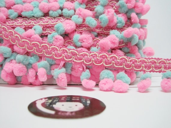 Cream Pink Mini Pom Pom Trim Ball Fringe Mix Colors Braid Sewing Craft Supplies 