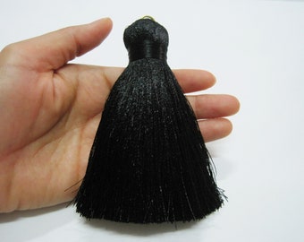 1 pc Big Tassel, Black Tassel, Wholesale Tassels, jumbo silk tassel, big tassel, tassel supplies, black big tassel, black silk tassel