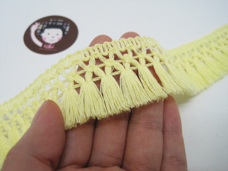 5 Yd 11/4 Light Yellow Cotton Tassel Trim Yellow Trim Etsy
