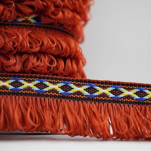 5 yards Mahogany Boho Loop Trim, Brown tassel Trim, Tassel Trim, tassel, looped trim, tassel loop trim, loop fringe, golden brown loop trim
