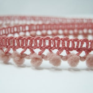 5 yards Rose pink Tiny Pom Pom Trim, Mini Pom Pom Trim, Tiny Pom Pom Trim, Pink trim, Wholesale trim, rose pink pom pom trim, pink lace