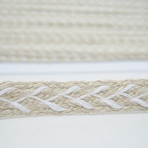 5 Yards White Embroidered Linen Ribbon, wholesale trim, Linen trim, jute ribbon, burlap jute ribbon, natural trim, Linen ribbon, linen