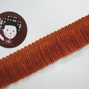 5 Yards Mahogany Cotton Tassel Trim, Brown Trim, brown tassel fringe, wholesale trim, brown tassel trim, brown chainette fringe, brown