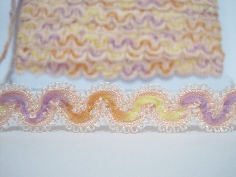 Peach Coloured Ric Rac 5 Yards Peach Pink Chenille Rick Rack Trim, Multicolored Ric Rac, Ric ...