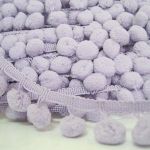 5 Yards 1.2 cm Pom Pom Trim, Purple pom pom Trim, Violet trim, purple trim, Trim Lot, Wholesale Trim, Violet, Purple, Lavender pom pom, trim