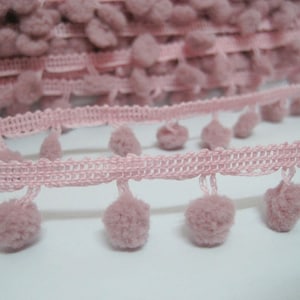 5 yards Mauve Pink Mini Pom Pom, Mini Pom Pom Trim, pink pom pom, Wholesale trims, hot pink pom pom trim, pink mini pom, pink trim, pink