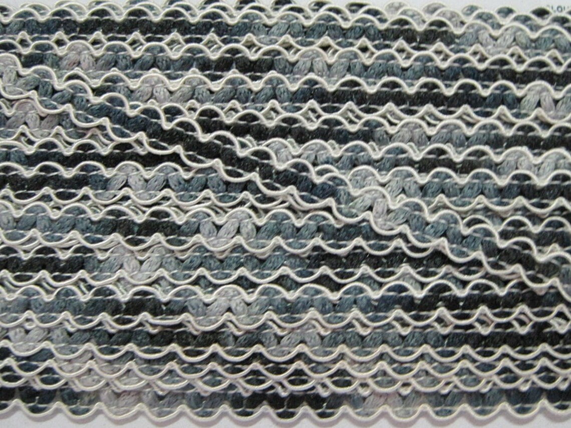 5 Yards Gray Black Rick Rack Trim, Ric Rac Trim, Rick Rack Lot, Trim ...