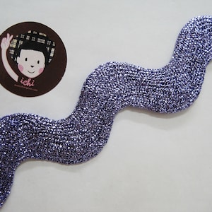 5 Yards Violet Jumbo Metallic Rick Rack Trim, Metallic rick rack, Jumbo Ric Rac, Metallic trim, Rick Rack Trim, jumbo rick rack, violet trim