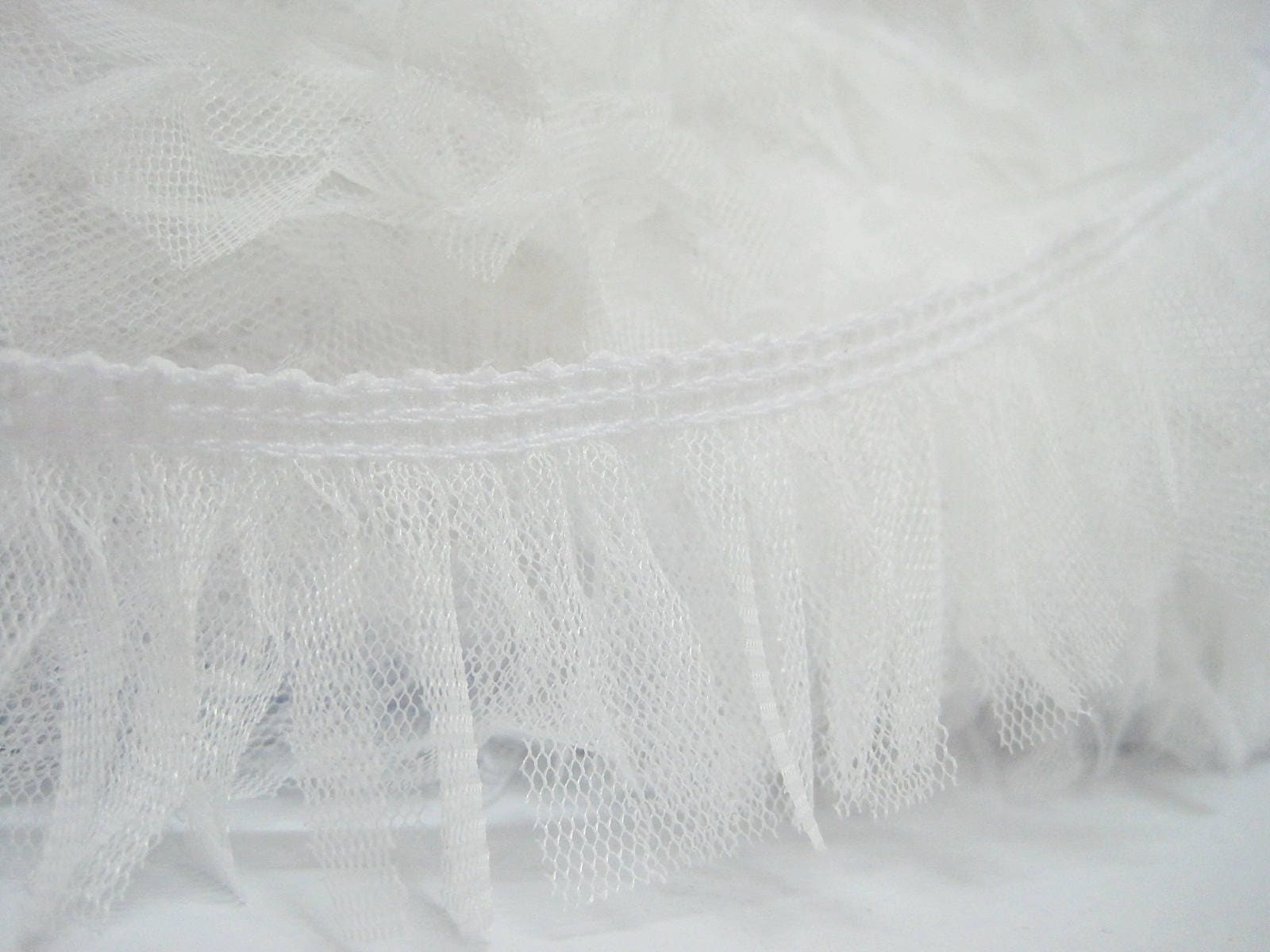 5 Yards Off-white Tulle Trim Chiffon Ruffle Trim Ruffle | Etsy