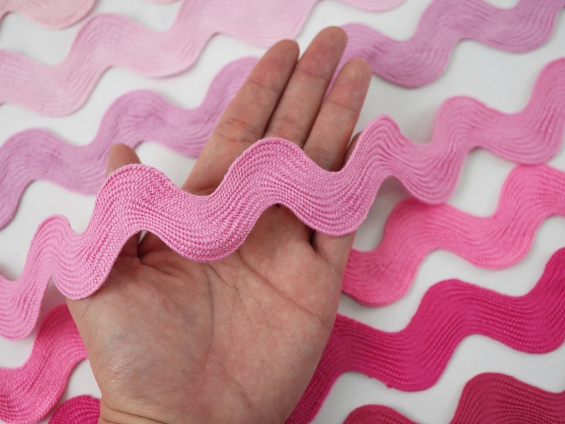 5 Yards Pink Jumbo Rick Rack Trim Pink Rick Rack Jumbo Ric Etsy