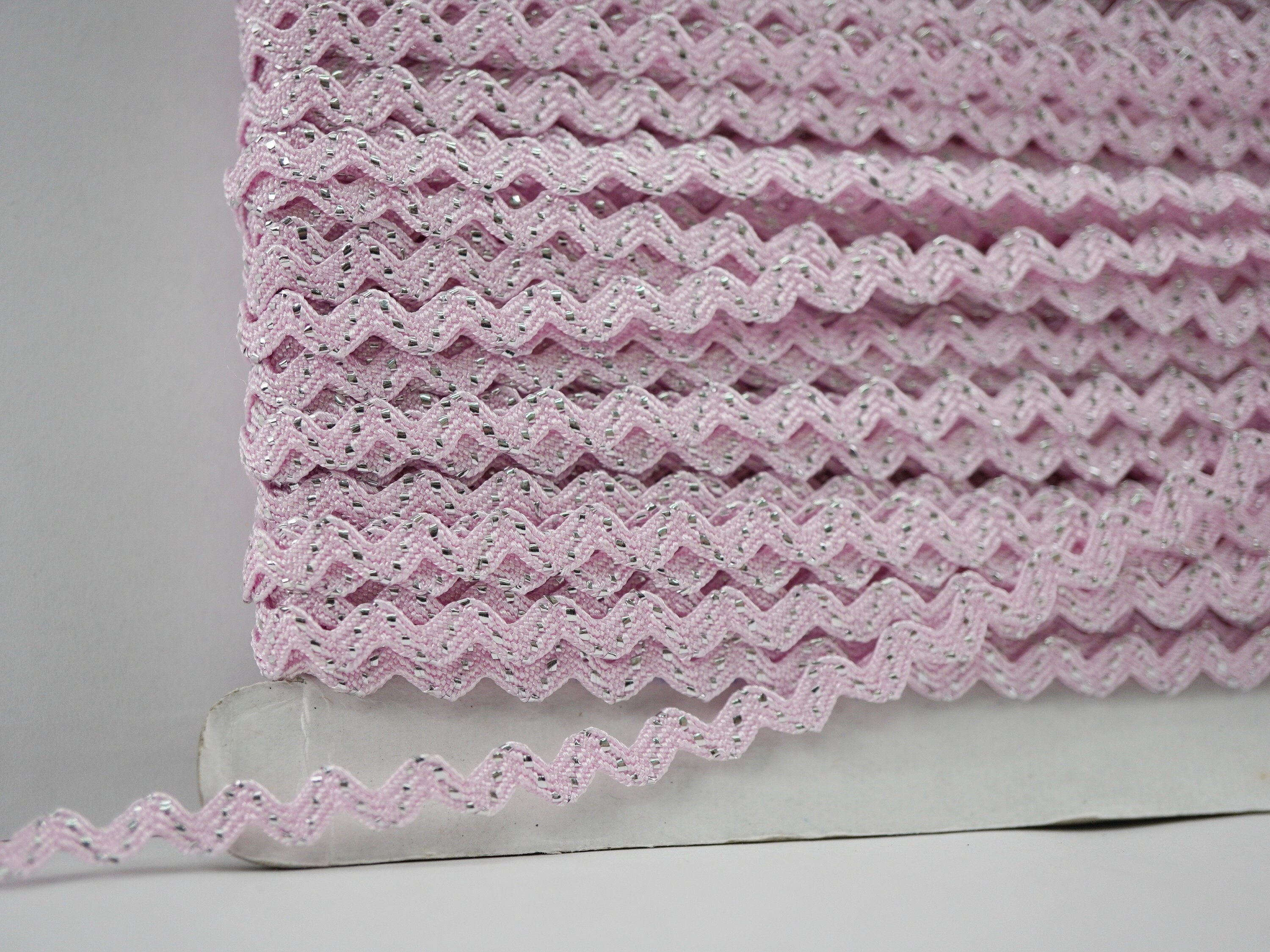 5 Yards Pink Tiny Rick Rack With Gold Metallic, Tiny Rick Rack, Mini ...