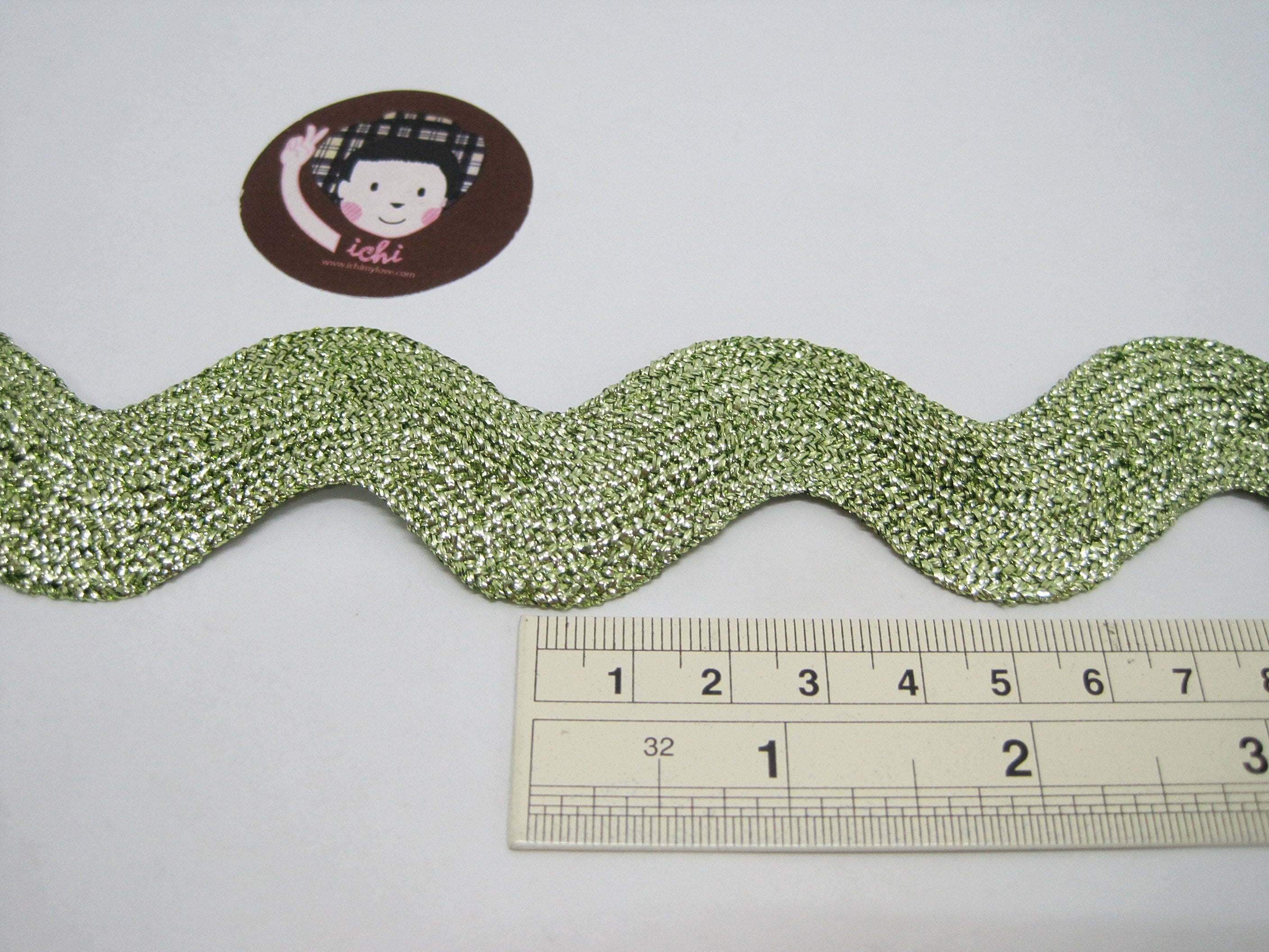 5 Yards Olive Green Jumbo Metallic Rick Rack Trim, Metallic Rick Rack ...