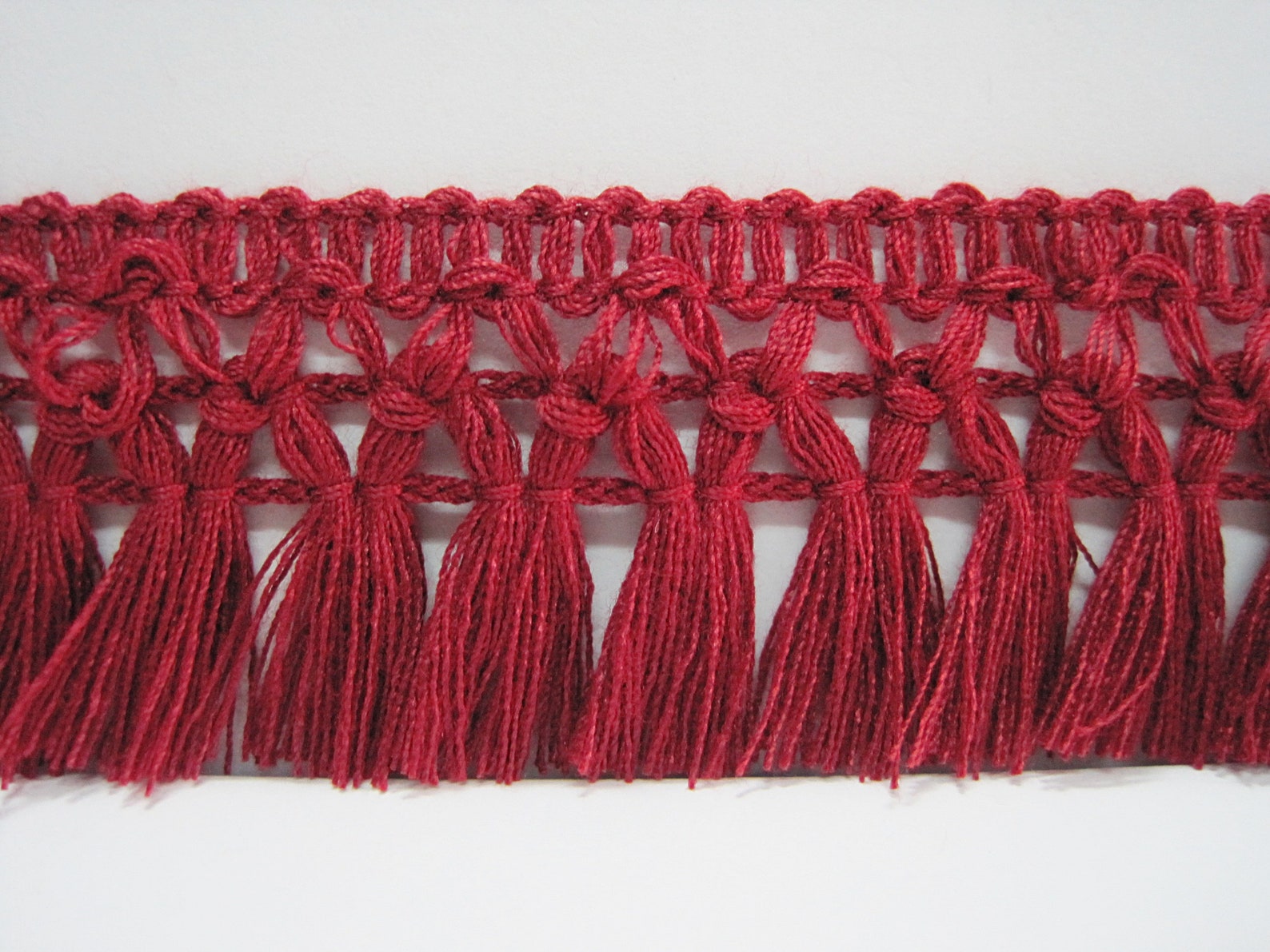 5 Yd 11/4 Dark Red Cotton Tassel Trim Red Trim Red Etsy