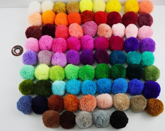 10 pieces 2" Pom Pom, Pom Pom Yarn, 5 cm pom pom, decorative pom pom, big pom pom, party supplies, yarn pom pom 2 inches,  pom pom ball