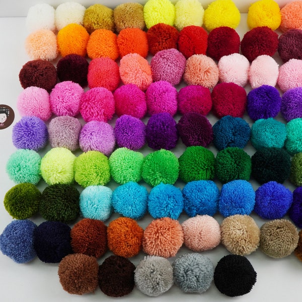 10 pompons de 2 po., fil pour pompons, pompons de 5 cm, pompons décoratifs, gros pompons, articles de fête, pompons en laine 5 cm, pompons