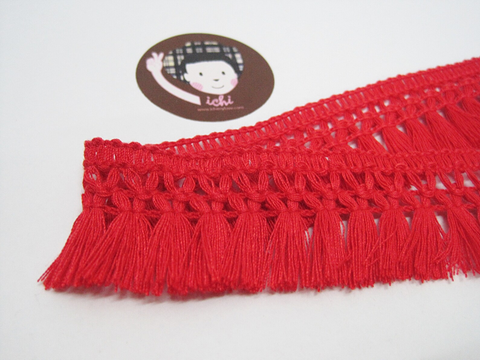 5 Yd 11/4 Red Cotton Tassel Trim Red Trim Red Tassel Etsy