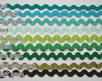 5 Yards 1/2" Green Rick Rack Trim, Mint Rick Rack Trim, Rick Rack Lot, wholesale rick rack, Rick Rack trim, mint lace trim, green rick rack