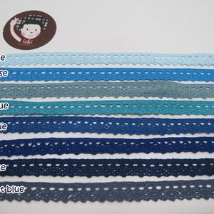 5 yards 3/8" Blue Crochet Lace Trim, Lace Trim, Crochet Lace Trim, Cotton Lace Trim, Blue trim, Lace Trim Ribbon, Wholesale trim, Blue lace