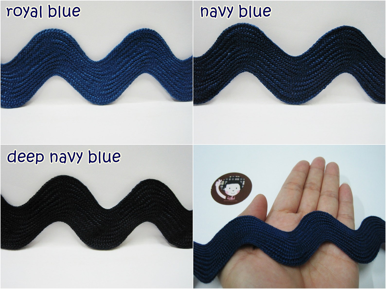 5 yards Blue Jumbo Rick Rack Trim Blue rick rack Rick Rack Etsy