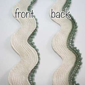 5 Yards Ivory Jumbo Rick Rack Trim With Olive Green Tiny Pom Pom - Etsy