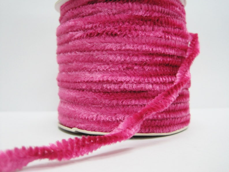 5 Yard Hot Pink Chenille Cord Chenille Trim Velvet Trim Etsy