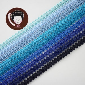 5 yards 3/8" Blue Gimp Braid, Braided Gimp Trim, Scroll Braid Trim, Chinese Braided Trim, Scroll Gimp Braid, decorative upholstery trim