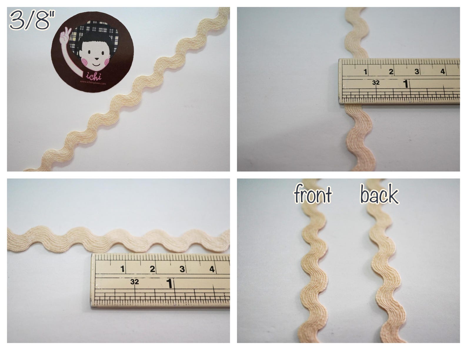 5 Yards 100% Cotton Rick Rack, Cotton Trims, Unbleached Cotton Trim ...