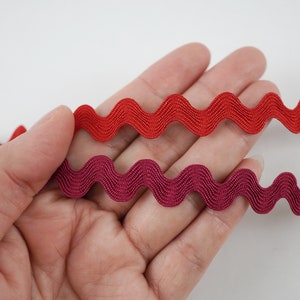 5 Yards 1/2&quot; Red Rick Rack Trim, Red Ric Rac Trim, Rick Rack Lot, wholesale rick rack, Rick Rack trim, red lace trim, red ribbon trim, red