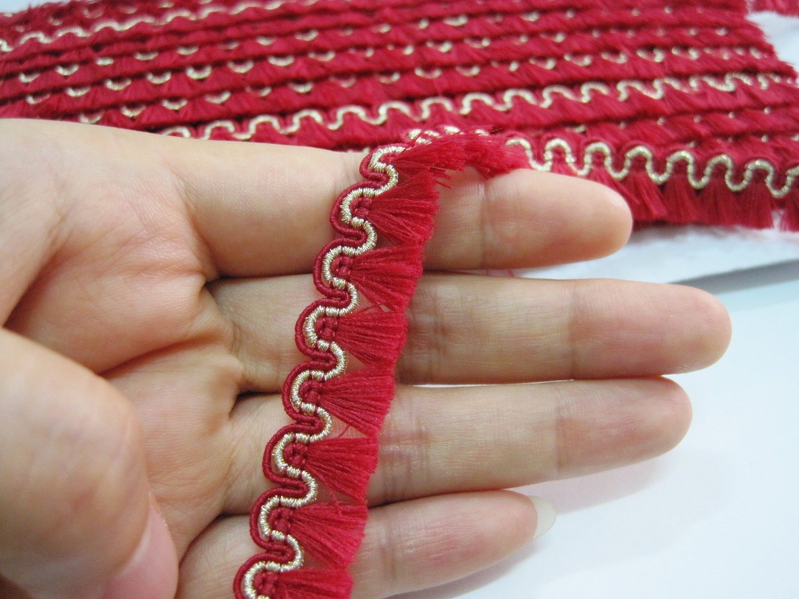 5 Yards Ruby Tassel Trim Red Trim Wholesale Trim Trim Lot Etsy