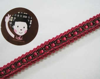 5 jardów 1/2" Ruby Gimp Braid Trim, Gimp Braid, Braided Gimp Trim, Scroll Braid Trim, Chinese Braided Trim, czerwona lamówka, czerwona lamówka, ciemnoczerwona