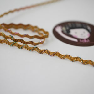 5 yards Classic Gold tiny rick rack with Rainbow Metallic, tiny rick rack, mini rick rack, rick rack trim, metallic rick rack,gold rick rack