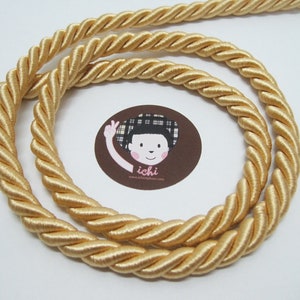 5 yards 8 mm Harvest Gold Twist Cord, Braided cord, soutache cord, twisted cord rope, jewelry making cord, gold cord, gold braided, gold