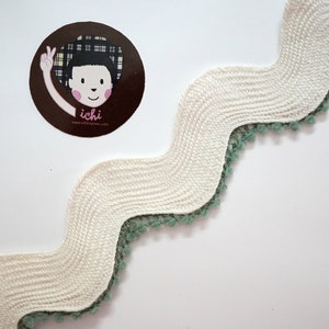 5 Yards Ivory Jumbo Rick Rack Trim With Olive Green Tiny Pom Pom - Etsy
