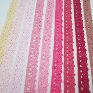 5 yards 3/8 Pink Crochet Lace Trims, Lace Trim, Crochet Lace Trim, Cotton Lace Trim, Lace Trim Ribbon, Pink Lace Trim, Pink Lace, Pink Trim image 2