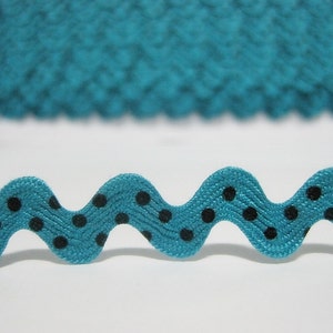 5 Yards Aqua Blue Polka Dot Rick Rack Trim, Ric Rac, Rick Rack, Großhandel Rick Rack, Polka Dot trim, blau Rick Rack, blau trimmen, blau ric rac