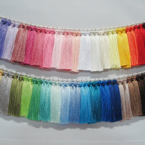 20 Pieces SELECT COLOR Long Silk Tassel with Jump Ring, Tassel set, Wholesale Tassels, jewelry making, silk tassel, tassel garland, tassel